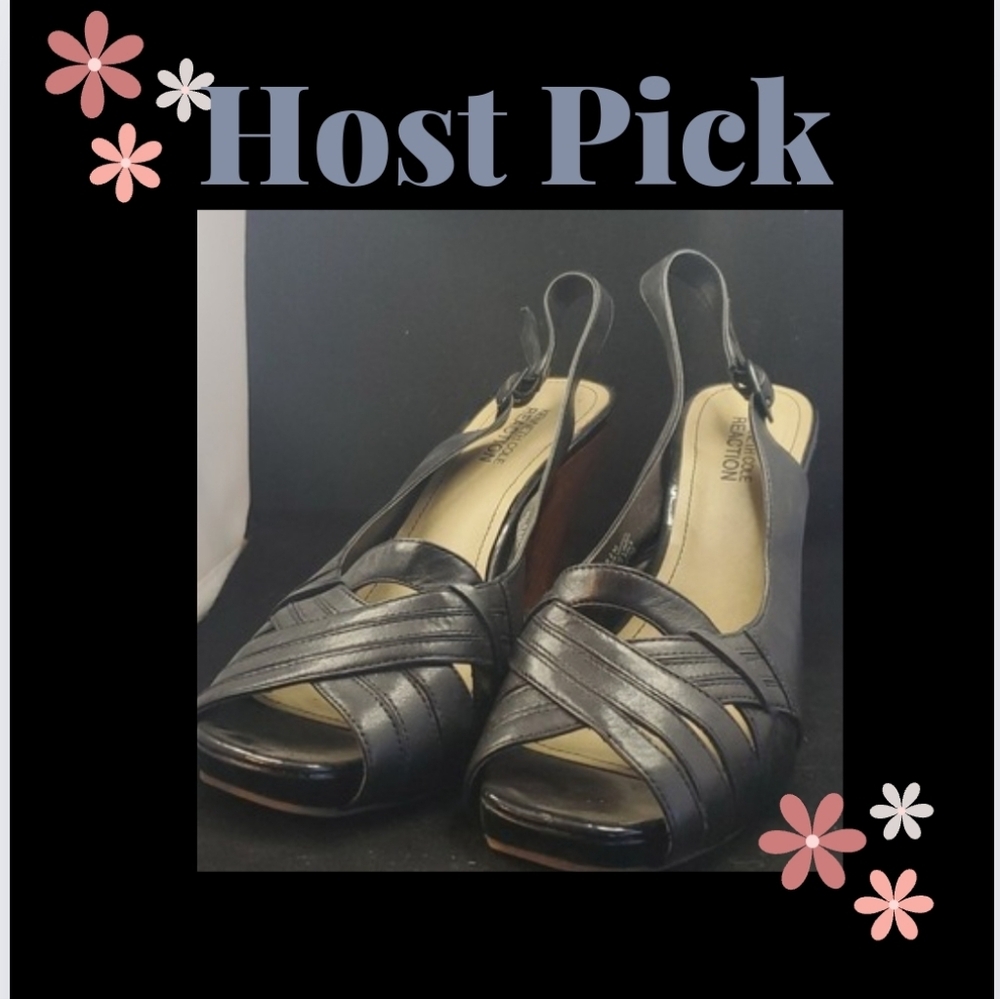 Kenneth Cole Reaction-Chip Peep Toe Sandals SZ 8.5